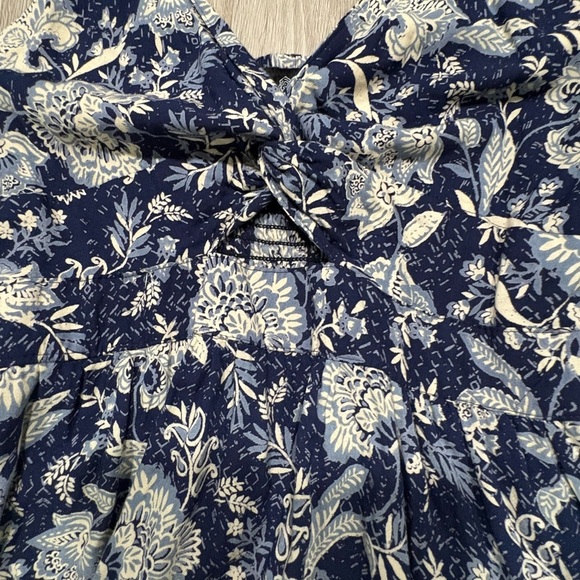 Angie Navy and Cream Floral Midi Dress - Picture 7 of 8